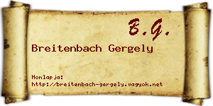 Breitenbach Gergely névjegykártya